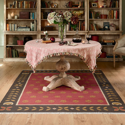 Red Gold Tulip - Hand-woven Wool Kilim