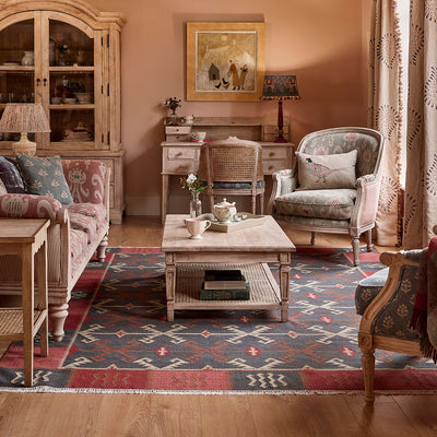 Blue Serrif - Hand-woven Wool Kilim