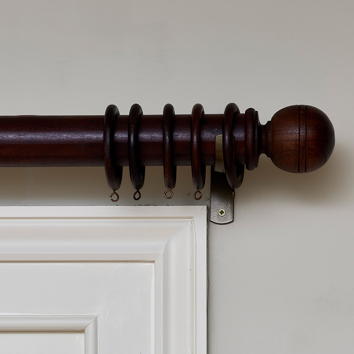 Dark Wooden Curtain Pole – 150cm – Susie Watson Designs