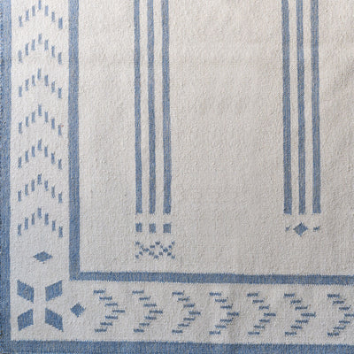 Blue Gustavian Stripe  - Hand-woven Wool Kilim