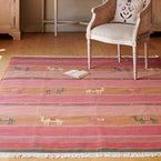 Pushkar Rose - Hand-woven Wool Kilim