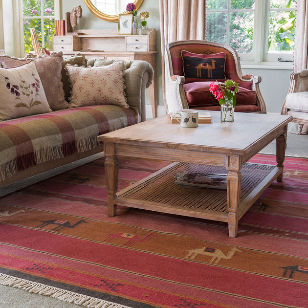 Pushkar Rose - Hand-woven Wool Kilim