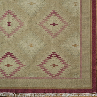 Olive Rose Shimla - Hand-woven Wool Kilim