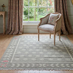 Smokey Blue Tulip - Hand-woven Wool Kilim