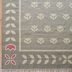 Smokey Blue Tulip - Hand-woven Wool Kilim