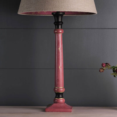 Deep Red Gold Star Standard Stick Lamp Base
