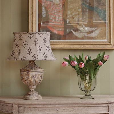 Charcoal Moonflower Framed Linen Lampshade
