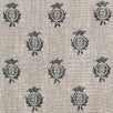 Hand-printed Indigo Pomegranate Rustic Linen Stonewashed Panel (3m Approx.) - 356I