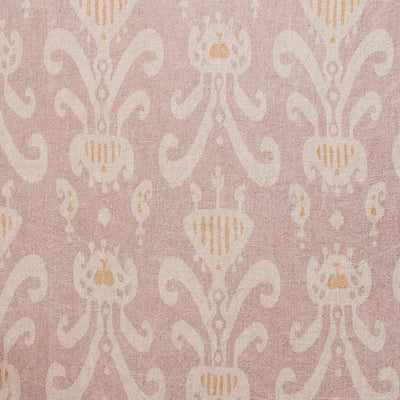 Hand-printed Dusky Pink Natasha Linen Stonewashed Panel (2.7m Approx.) - 359PS