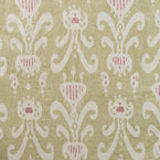 Hand-printed Summer Green Natasha Linen Stonewashed Panel (2.7m Approx.) - 359GR