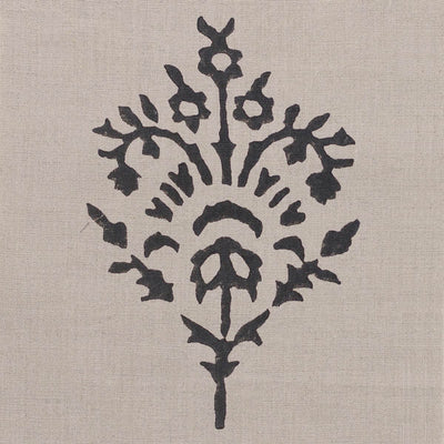 340 - Graphite Akansha Block-printed Linen – Roll Ends