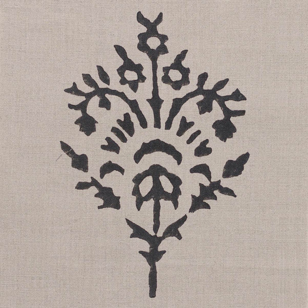 340 - Graphite Akansha Block-printed Linen – Roll Ends