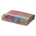 Pale Duck Egg & Faded Rose Harlequin Shetland Wool Throw