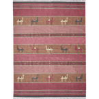 Pushkar Rose - Hand-woven Wool Kilim