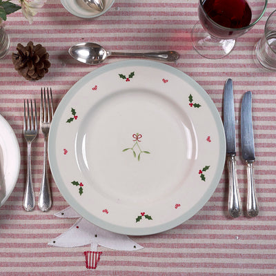 Christmas Holly & Hearts Side Plate