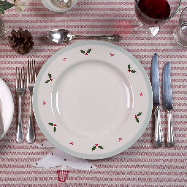Christmas Holly & Hearts Decorative Plate