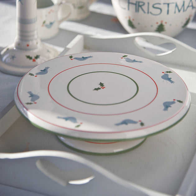 Christmas Bird Cake Stand