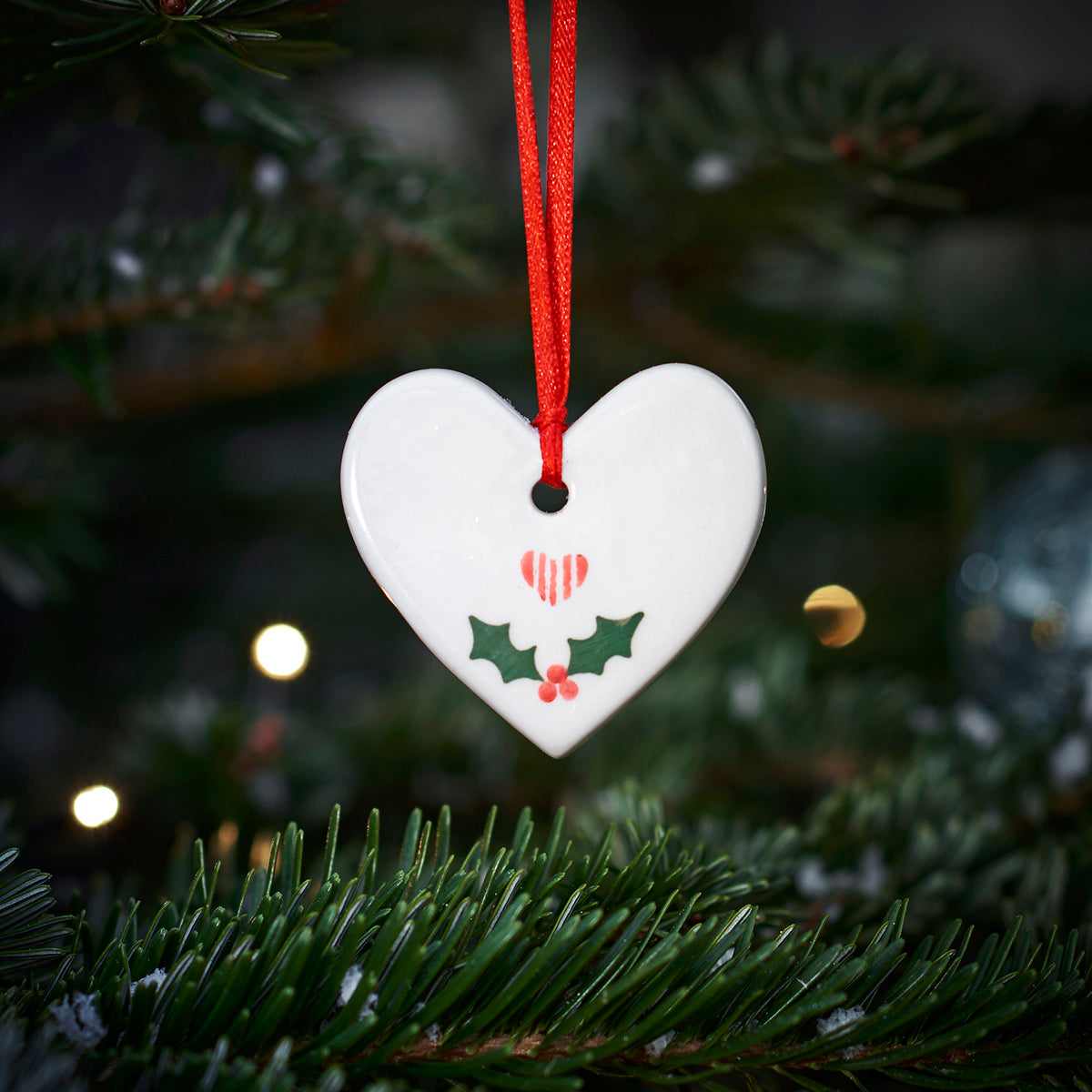 Holly Heart Christmas Decoration Susie Watson Designs