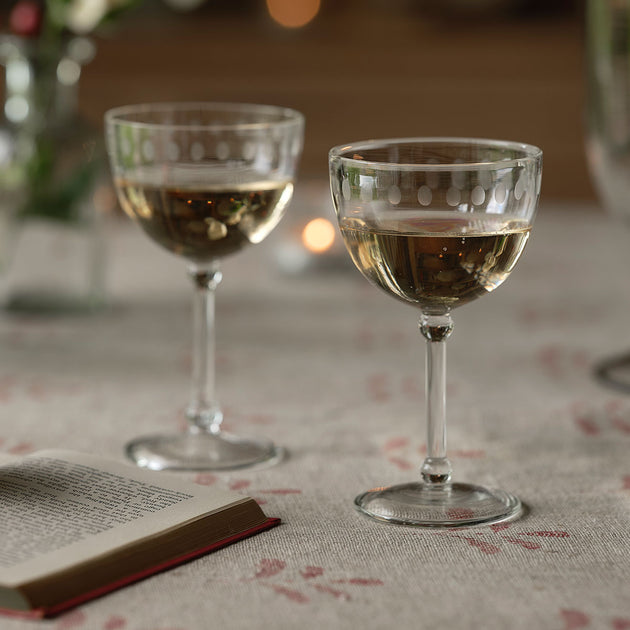Hand-engraved Vintage Champagne Glass