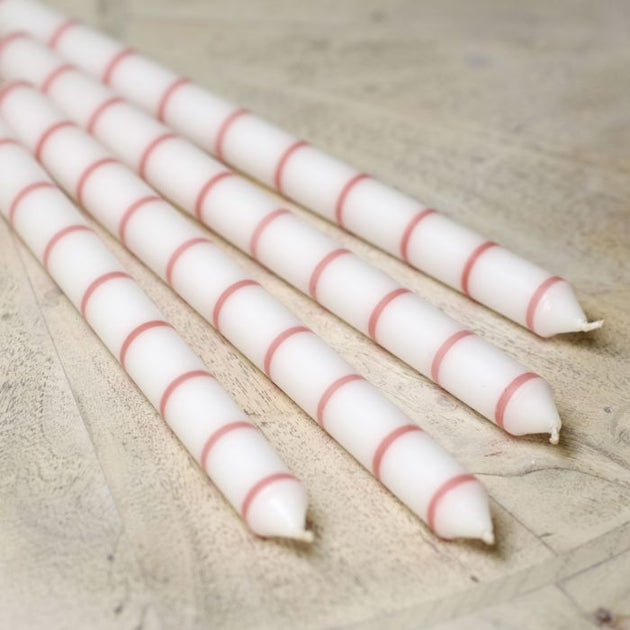 Rose Thin Stripe Hand-painted Candle