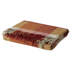 Red Gold Harlequin Shetland Wool Throw