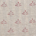 Hand-printed Indian Red Leaf - Light Rustic Linen – 316R