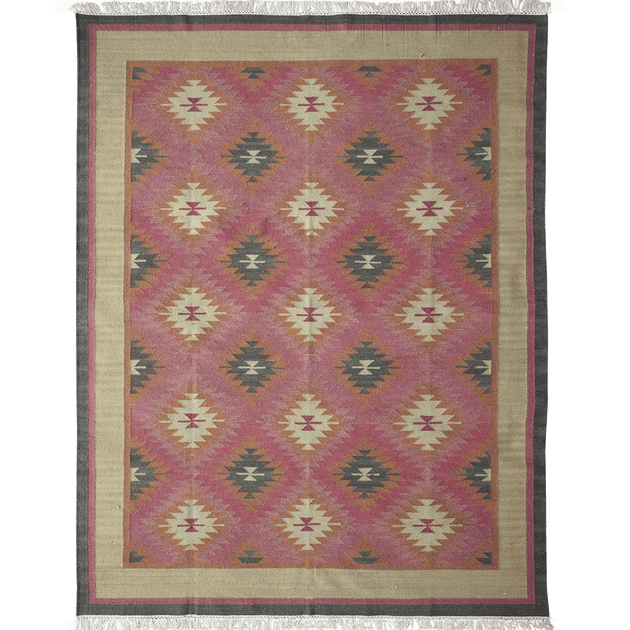 Rose Ragini - Hand-woven Wool Kilim