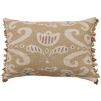 Saffron Tulipa Rustic Linen Cushion with Tassels
