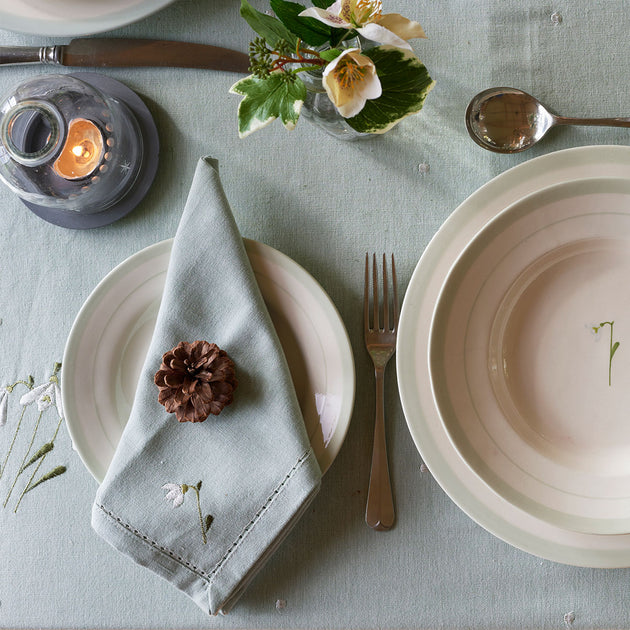 Snowdrop Duck Egg Cotton Napkin (Set of 4)