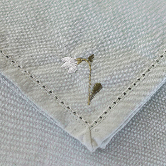 Snowdrop Duck Egg Cotton Napkin (Set of 4)