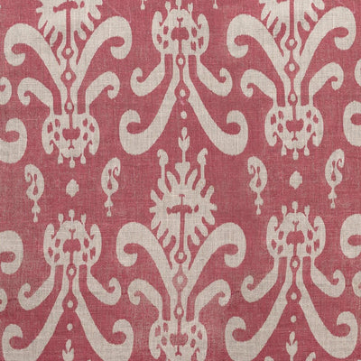 Hand-printed Indian Red Earth Sacha Linen Stonewashed Panel (2.7m Approx.) - 360RE