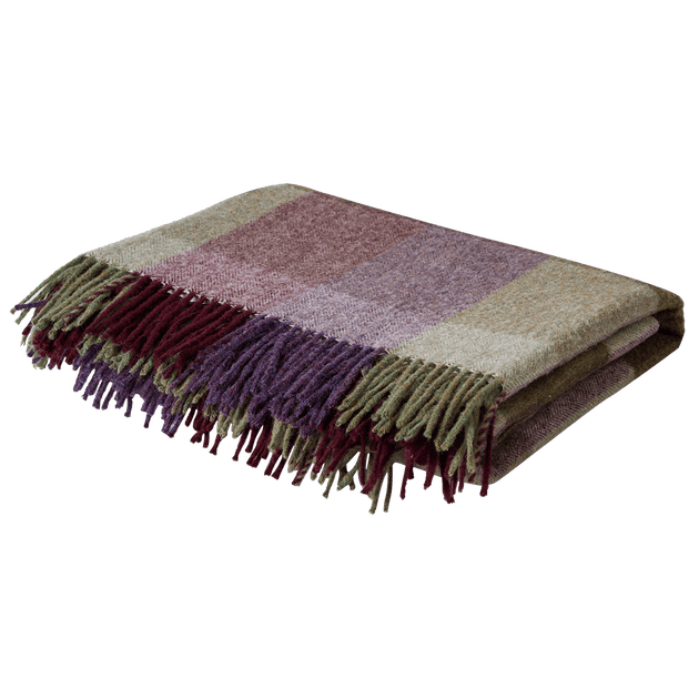 Violet Olive Harlequin Lambswool Throw