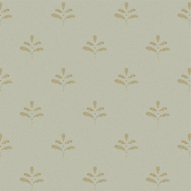 Celadon Antique Gold Leaf Wallpaper