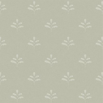 Celadon Ivory Leaf Wallpaper