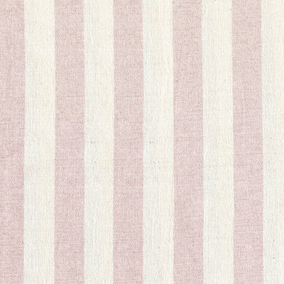 Pale rose and ivory wide stripe cotton, woven double width, shown flat