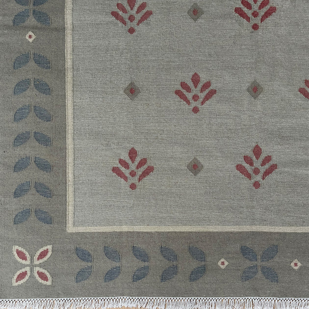 Sample Wool Kilim - Smokey Blue Sikhara - Medium