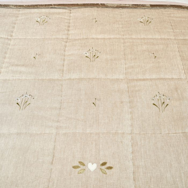 Snowdrop Rustic Linen Quilt - King Size