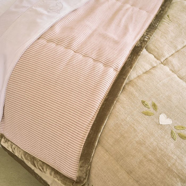 Snowdrop Rustic Linen Quilt - King Size