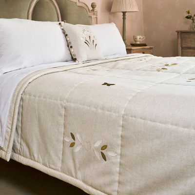 Grey Rose Cotton Quilt - King Size