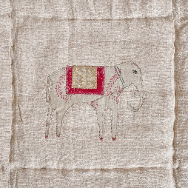 Indian Wedding Rustic Linen Quilt