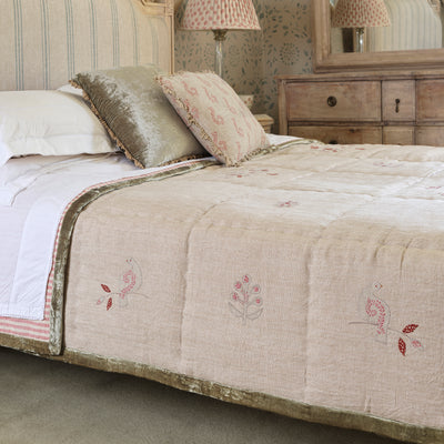 Rose Freja Rustic Linen Quilt - King Size