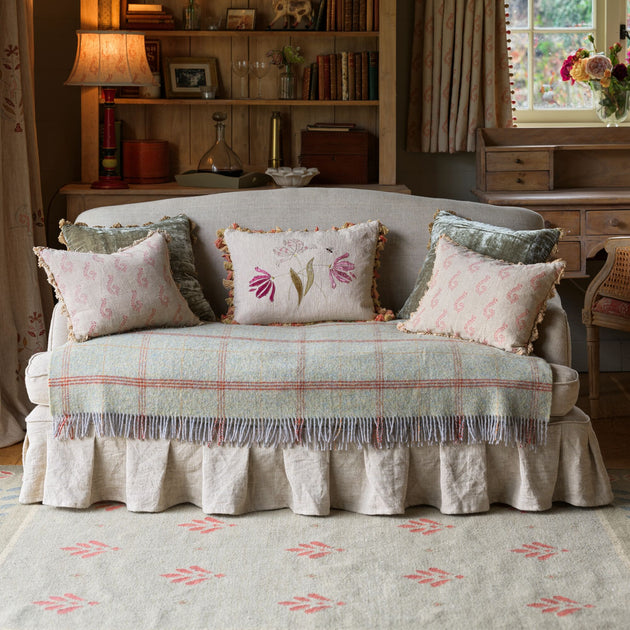 Parrot Tulips Rustic Linen Cushion - Tassels