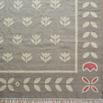 Smokey Blue Tulip - Hand-woven Wool Kilim