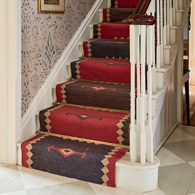 Medina Stair Runner- Blue, Red - Bespoke