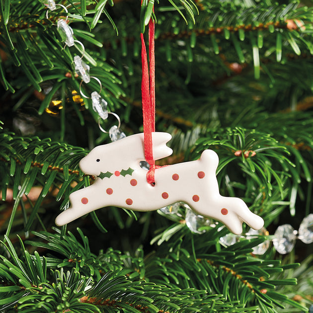 Rose Spot Hare Christmas Decoration