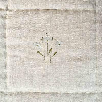 Snowdrop Rustic Linen Quilt