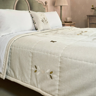 Grey Rose Cotton Quilt