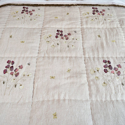 Sweet Pea Rustic Linen Quilt