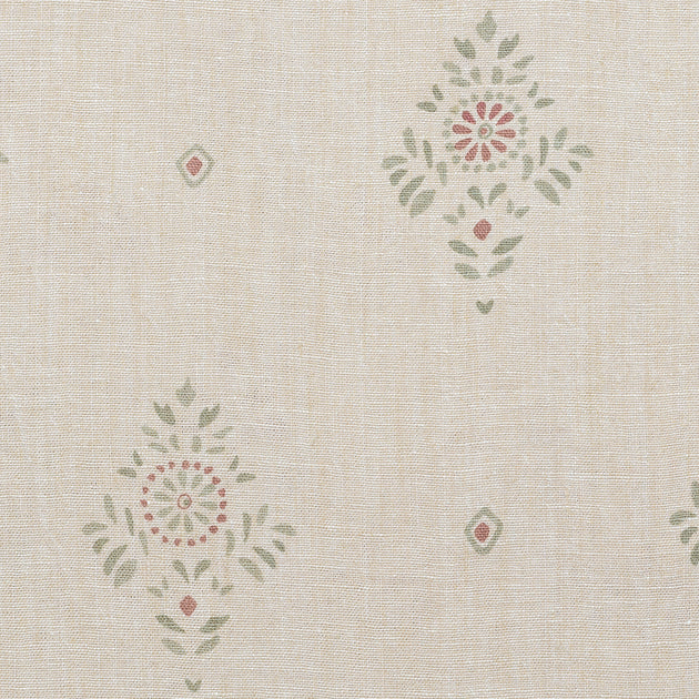 Hand-printed Smokey Blue Anushka on Rustic Linen – 317B