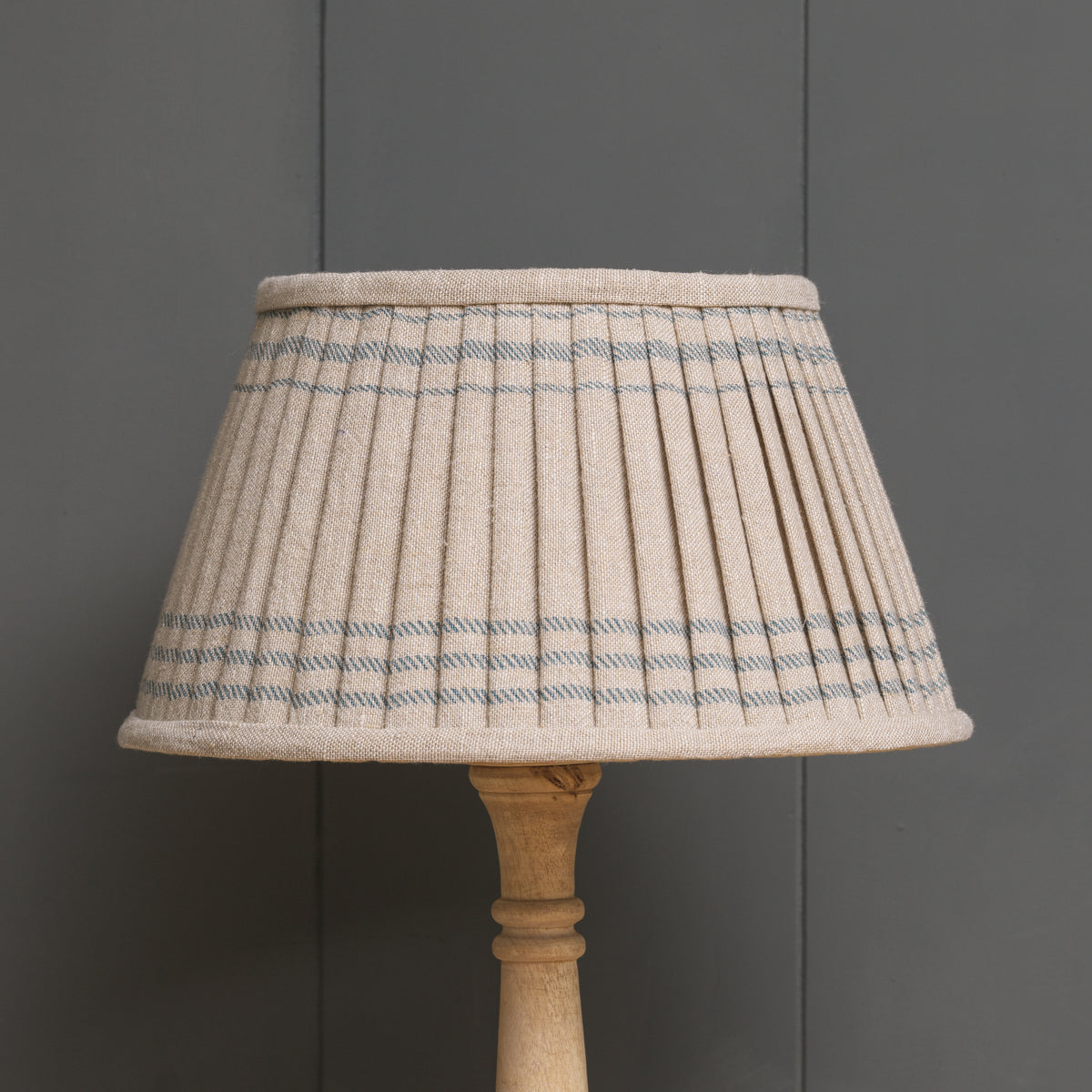 Blue Hartford Pleated Linen Lampshade